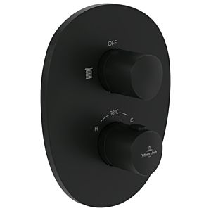 Ensemble de finition Villeroy et Boch Antao TVS111001000K5 thermostat encastré avec réglage du volume unidirectionnel, noir mat