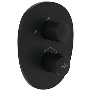 Set de finition Villeroy et Boch Antao TVS111002000K5 thermostat encastré avec réglage du volume bidirectionnel, noir mat