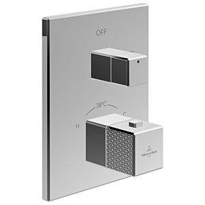 Ensemble de finition Villeroy et Boch Mettlach TVT12600100061 thermostat encastré avec contrôle du volume unidirectionnel, chromé
