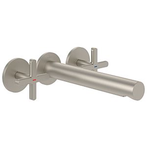 Villeroy and Boch Loop + Friends trim set TVZ10601200064 concealed three-hole cross-handle basin mixer, without pop-up waste, wall mounting, brushed nickel black