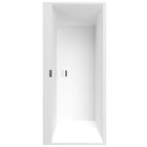 Villeroy et Boch Squaro Edge 12 baignoire rectangulaire UBQ160SQE2DV-RW 160 x 75 cm, blanc pierre, drain au milieu