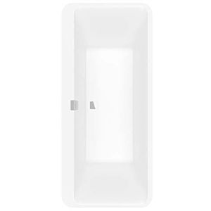 Villeroy et Boch Squaro Edge 12 Oval baignoire Q180SQE7PDT1VRW 180 x 80 cm, évacuation centrale, sur pied, jupe Graphit Noir, blanc pierre