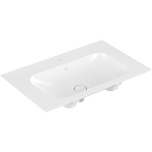 Villeroy und Boch Finion Möbelwaschtisch 416481RW 80x50cm, stone white C+, mittleres Hahnloch durchstochen, ohne Überlauf