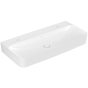 Villeroy & Boch Finion Waschtisch 4168A1R1 100x47cm, weiss, Ceramicplus, 2 Hahnlöcher