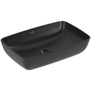 Villeroy &amp; Boch Artis countertop washbasin 417258R7 58x38cm, rectangular, without tap platform, without overflow, Pure black C-plus