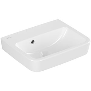 Villeroy und Boch O.novo Handwaschbecken 434447T2 45x37cm, eckig, ohne Hahnloch, mit Überlauf, weiß AntiBac C-Plus