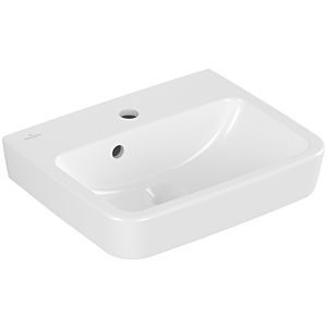 Villeroy und Boch O.novo Einbau-/Aufsatz Handwaschbecken 43444GR1 45x37cm, eckig, mit Hahnloch, mit Überlauf, weiß C-plus