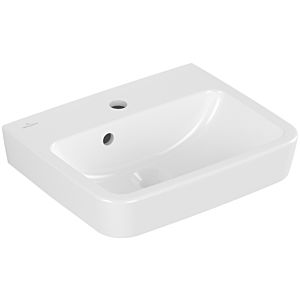 Villeroy und Boch O.novo Einbau-/Aufsatz Handwaschbecken 43444GT2 45x37cm, eckig, mit Hahnloch, mit Überlauf, weiß AntiBac C-plus