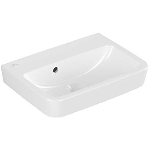 Villeroy und Boch O.novo Handwaschbecken 434452R1 50x37cm, eckig, ohne Hahnloch, mit Überlauf, weiß C-plus