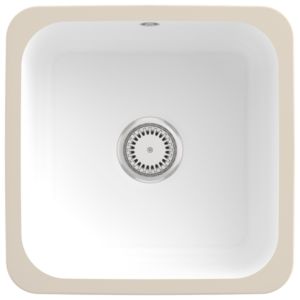 Villeroy und Boch Unterbauspüle 670301RW mit Ablaufgarnitur, Handbetätigung, Befestigungssatz, Stone White