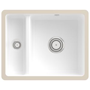 Villeroy und Boch Unterbauspüle 675801RW mit Ablaufgarnitur und Handbetätigung, Stone White