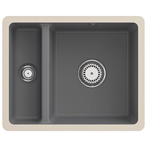 Villeroy und Boch Unterbauspüle 675801SL mit Ablaufgarnitur und Handbetätigung, Stone