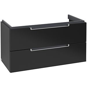 Villeroy & Boch Subway 2.0 Villeroy & Boch A69700PD 98,7x52x44,9cm, 2 coulissants, poignée argent mat, laqué noir mat