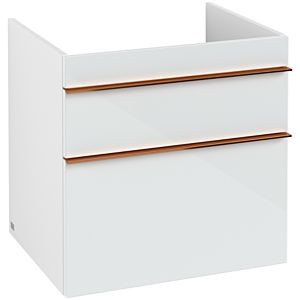 Villeroy und Boch Venticello Waschtisch-Unterschrank A92405RE 60,3 x 59 x 50,2 cm, Griff Copper, Glass Glossy White