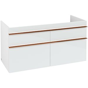 Villeroy and Boch Venticello vanity unit A92905RE 115.3 x 59 x 50.2 cm, handle copper, glass Glossy White
