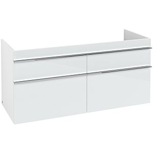 Villeroy & Boch Venticello Unterschrank A93001RE  125,3x59x50,2cm, Griff chrom, Glass glossy White