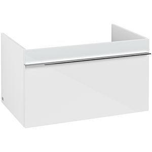 Villeroy and Boch Venticello vanity unit A93401RE 75.3 x 42 x 50.2 cm, handle chrome, glass Glossy White