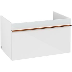 Venticello Villeroy et Boch vasque A93405RE 75,3 x 42 x 50,2 cm, poignée cuivre, verre Glossy White