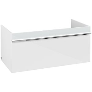 Villeroy and Boch Venticello vanity unit A93501RE 95.3 x 42 x 50.2 cm, handle chrome, glass Glossy White