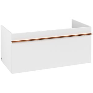 Villeroy und Boch Venticello Waschtisch-Unterschrank A93505MS 95,3 x 42 x 50,2 cm, Griff Copper, White Matt