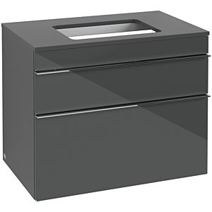 Villeroy und Boch Venticello Waschtisch-Unterschrank A94001RA 75,7 x 60,6 x 50,2 cm, Griff Chrom, Glass Glossy Grey