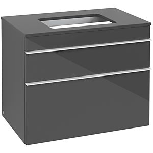 Venticello Villeroy et Boch vasque A94002FP 75,7 x 60,6 x 50,2 cm, poignée blanche, Glossy Grey