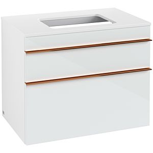 Venticello Villeroy et Boch vasque A94005RE 75,7 x 60,6 x 50,2 cm, poignée cuivre, verre Glossy White