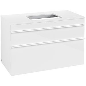 Venticello Villeroy et Boch vasque A94102DH 95,7 x 60,6 x 50,2 cm, centre vasque, poignée blanche, Glossy White