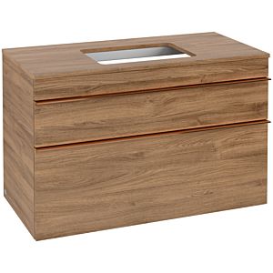 Venticello Villeroy et Boch vasque A94105RH 95,7x60,6x50,2cm, centre vasque, poignée cuivre, Kansas Oak