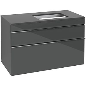 Villeroy and Boch Venticello vanity unit A94301RA 95.7 x 60.6 x 50.2 cm, vanity unit right, handle chrome, glass Glossy Grey