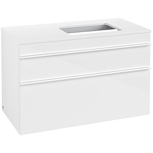 Venticello Villeroy et Boch vasque A94302DH 95,7 x 60,6 x 50,2 cm, meuble à droite, poignée blanche, Glossy White