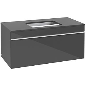 Villeroy and Boch Venticello vanity unit A94602FP 95.7 x 43.6 x 50.2 cm, vanity center, handle white, Glossy Grey