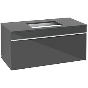 Villeroy und Boch Venticello Waschtisch-Unterschrank A94602RA 95,7 x 43,6 x 50,2 cm, Waschtisch mittig, Griff White, Glass Glossy Grey