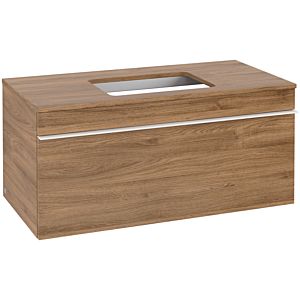 Venticello Villeroy et Boch vasque A94602RH 95,7x43,6x50,2cm, centre vasque, poignée blanche, Kansas Oak