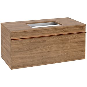Venticello Villeroy et Boch vasque A94605RH 95,7x43,6x50,2cm, centre vasque, poignée cuivre, Kansas Oak