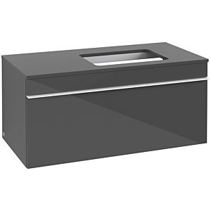 Villeroy and Boch Venticello vanity unit A94802FP 95.7 x 43.6 x 50.2 cm, washbasin on the right, white handle, Glossy Grey