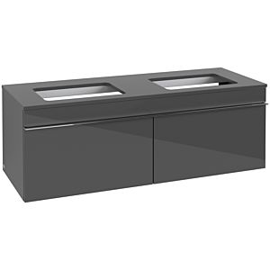 Villeroy and Boch Venticello vanity unit A94901FP 125.7 x 43.6 x 50.2 cm, chrome handle, Glossy Grey