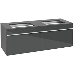 Villeroy and Boch Venticello vanity unit A94902RA 125.7 x 43.6 x 50.2 cm, handle white, glass Glossy Grey