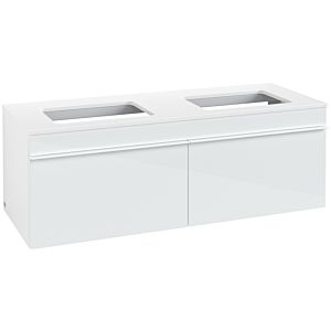 Venticello Villeroy et Boch vasque A94902RE 125,7 x 43,6 x 50,2 cm, poignée blanche, verre Glossy White