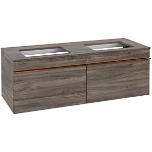 Venticello Villeroy et Boch vasque A94905RK 125,7x43,6x50,2cm, poignée en cuivre, Stone Oak