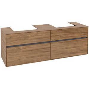 Villeroy and Boch Collaro vanity unit C02100RH 160x54.8x50cm, for 2 Basin Fixing Kit , Kansas Oak