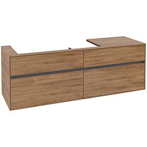 Villeroy und Boch Collaro Waschtischunterschrank C02900RH 160x54,8x50cm, Waschtisch links, Kansas Oak
