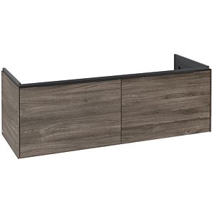 Villeroy and Boch Subway 3.0 vanity unit C56701RK 127.2x42.9x47.8cm, without LED / handle Volcano black, stone oak