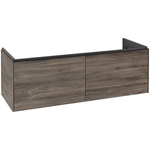 Villeroy and Boch Subway 3.0 vanity unit C567L1RK 127.2x42.9x47.8cm, with LED / handle Volcano black, stone oak