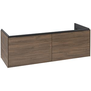 Villeroy und Boch Subway 3.0 Waschtisch-Unterschrank C567L1VH 127,2x42,9x47,8cm, mit LED/Griff Volcano black, arizona oak