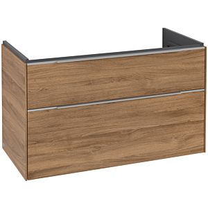 Villeroy und Boch Subway 3.0 Waschtisch-Unterschrank C57000RH 97,3x57,6x47,8cm, ohne LED/Griff Aluminium glänzend, kansas oak