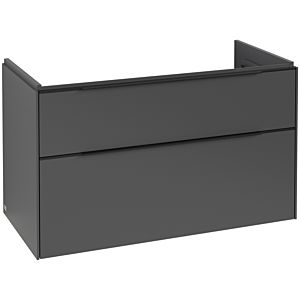 Villeroy und Boch Subway 3.0 Waschtisch-Unterschrank C570L1VR 97,3x57,6x47,8cm, mit LED/Griff Volcano black, graphite