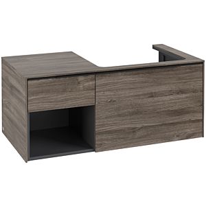 Subway 3.0 Villeroy et Boch vasque C57101RK 100,1x42,25x51,6cm, sans LED / poignée Volcano black, stone oak