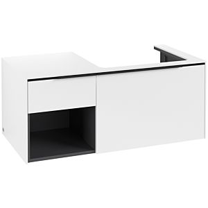Villeroy and Boch Subway 3.0 vanity unit C571L1VF 100.1x42.25x51.6cm, with LED / handle Volcano black, pure white