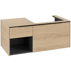 Villeroy und Boch Subway 3.0 Waschtisch-Unterschrank C571L1VJ 100,1x42,25x51,6cm, mit LED/Griff Volcano black, nordic oak